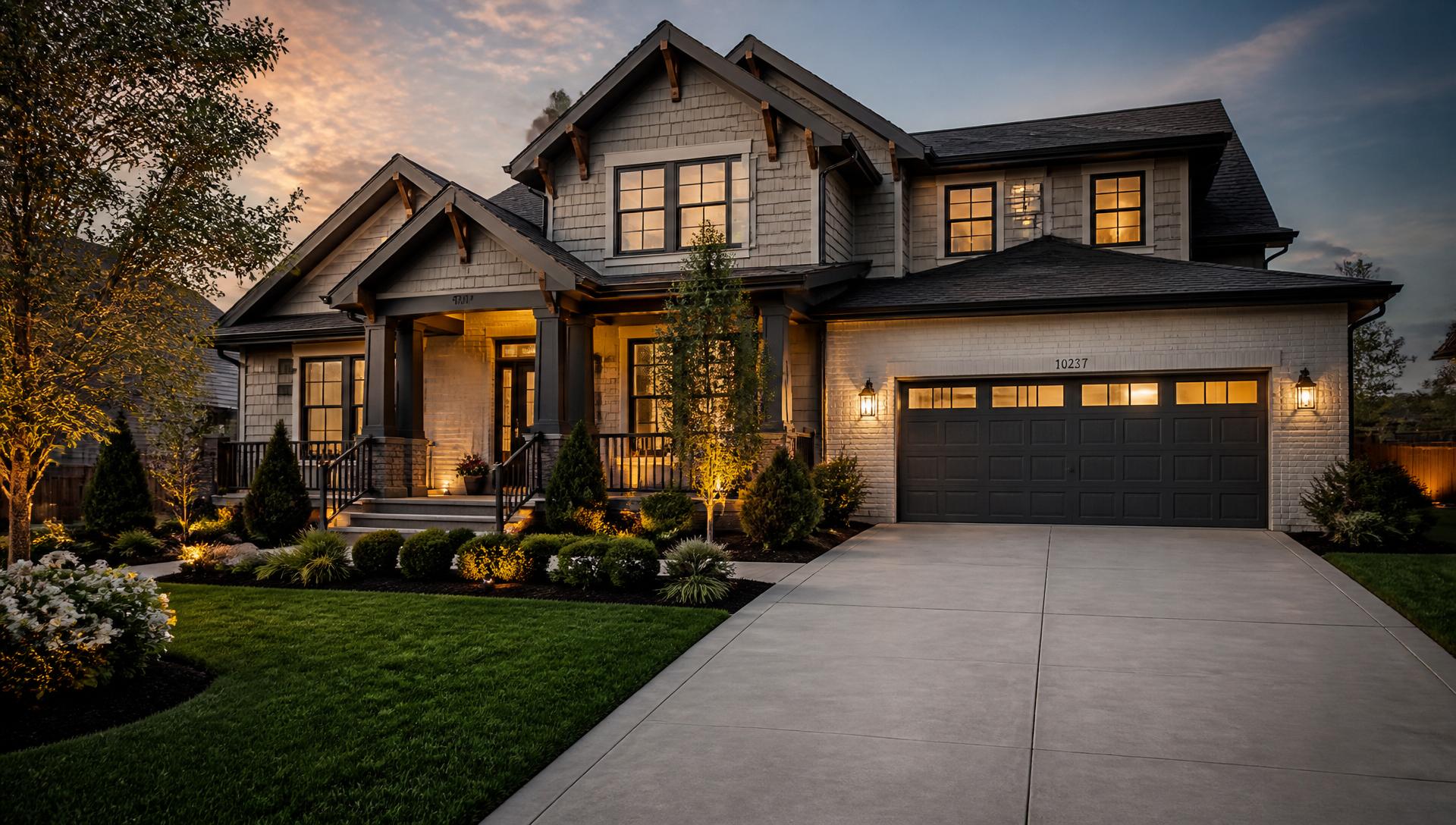 Luxury remodeled home in St. Louis at golden hour